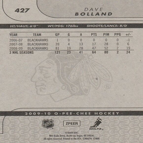Dave Bolland - 2009-10 O Pee Chee Hockey Card - Picture 2 of 2